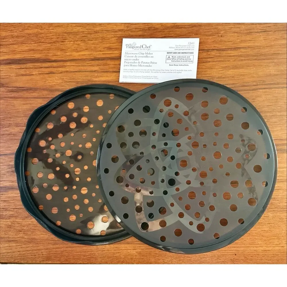 NEW Pampered Chef Microwave Chip Maker 1241 (set of 2 in box)